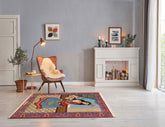 Leslieann 2x3 Hand Knotted 100% Wool Pictorial Tapestry Isfahan 300 KPSI Oriental Area Rug Beige, Blue Color